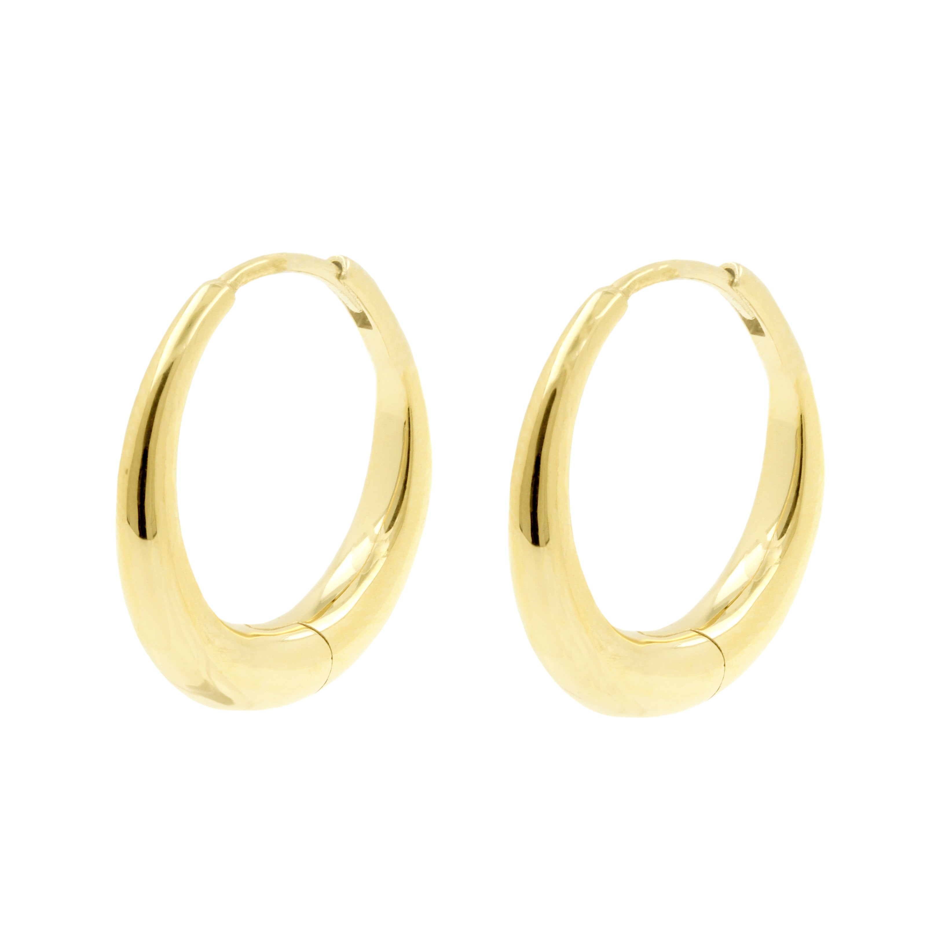 Nickel-free Steel Click Hoop Earrings - Gold