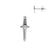 Surgical Steel Ear Studs - Zirconia Dagger Silver