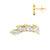 Surgical Steel Ear Studs - Zirconia Wing Gold