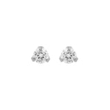 Surgical Steel Ear Studs - Round Zirconia  Silver