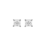 Surgical Steel Ear Studs - Princess Zirconia Silver