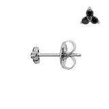 Surgical Steel Trinity Ear Studs Black