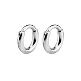 Surgical Steel Click Hoop Earrings Silver