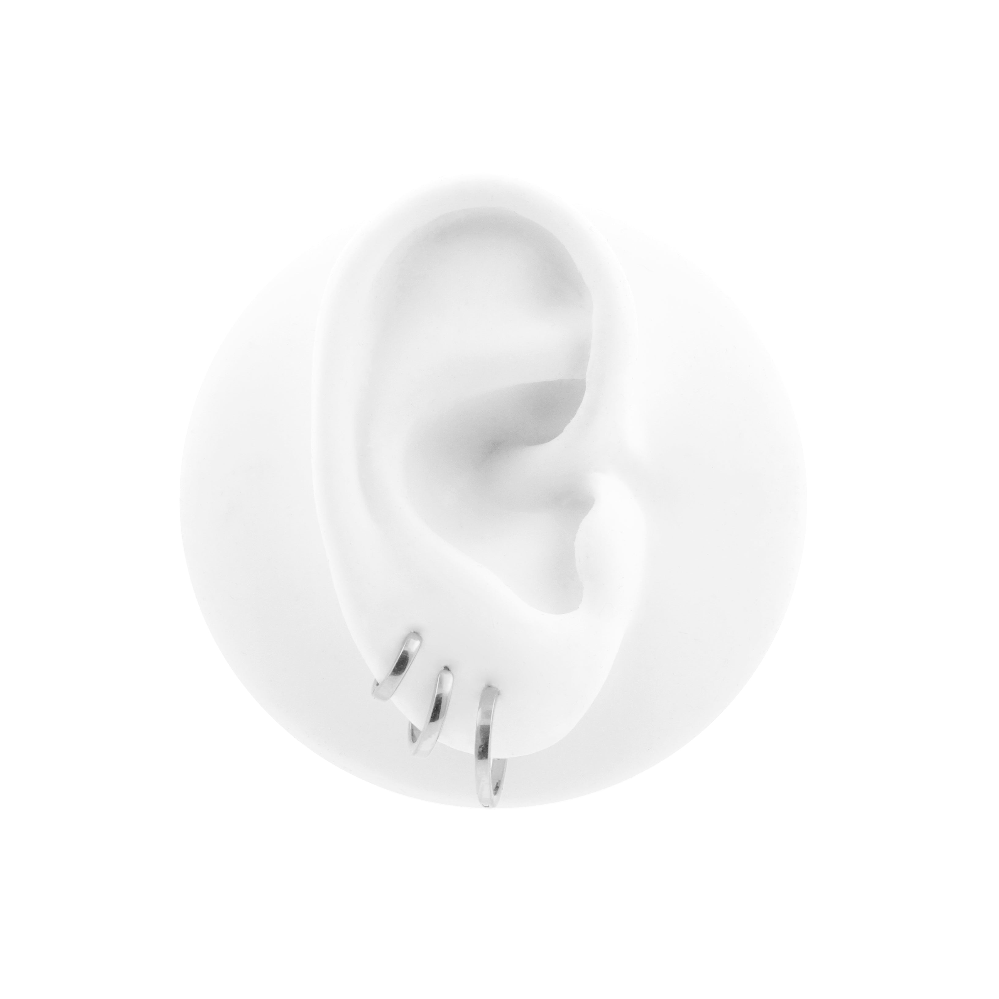 Surgical Steel Click Hoop Earrings - Silver