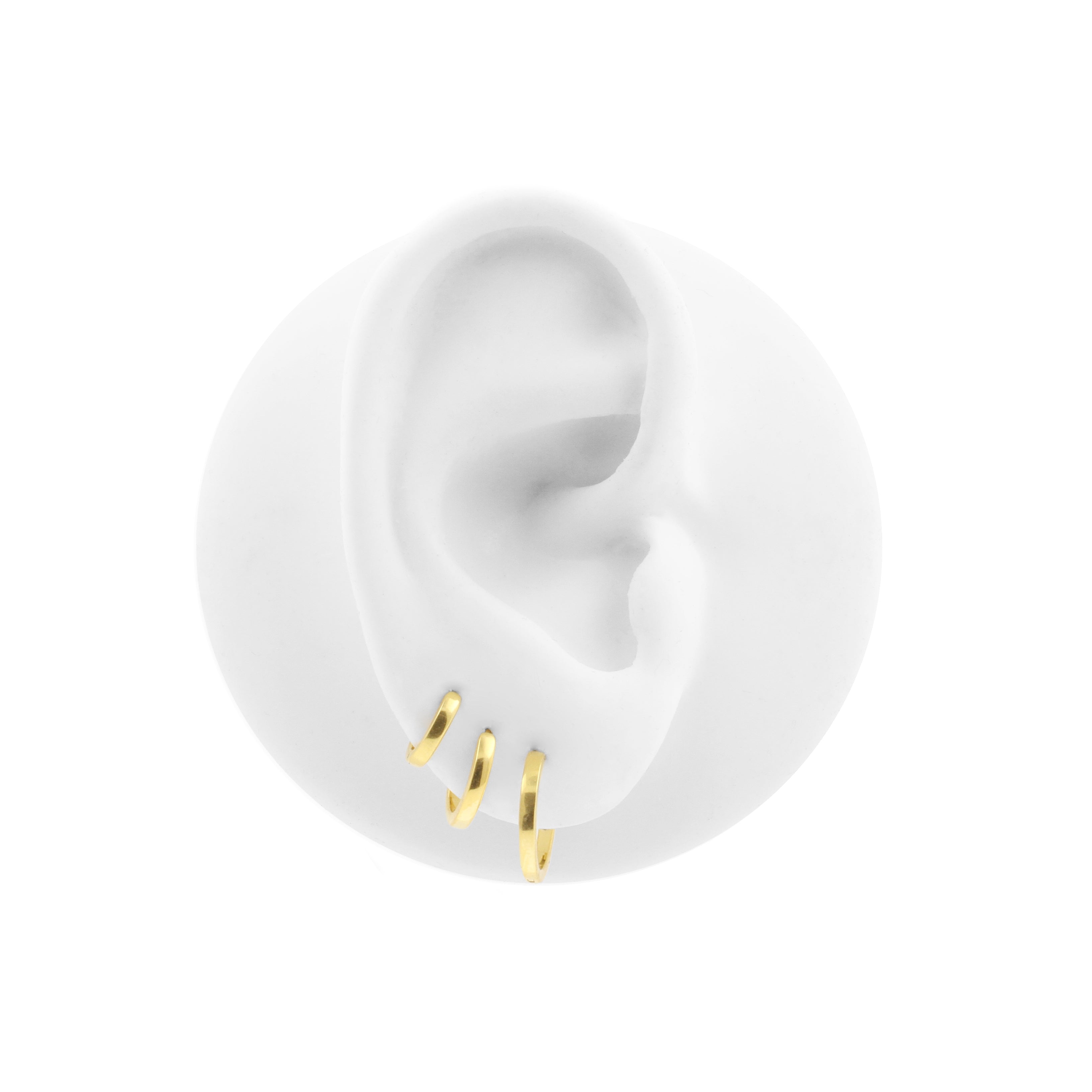 Surgical Steel Click Hoop Earrings - Gold