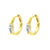Surgical Steel Click Hoop Earrings - Zirconia Teardrop - Gold