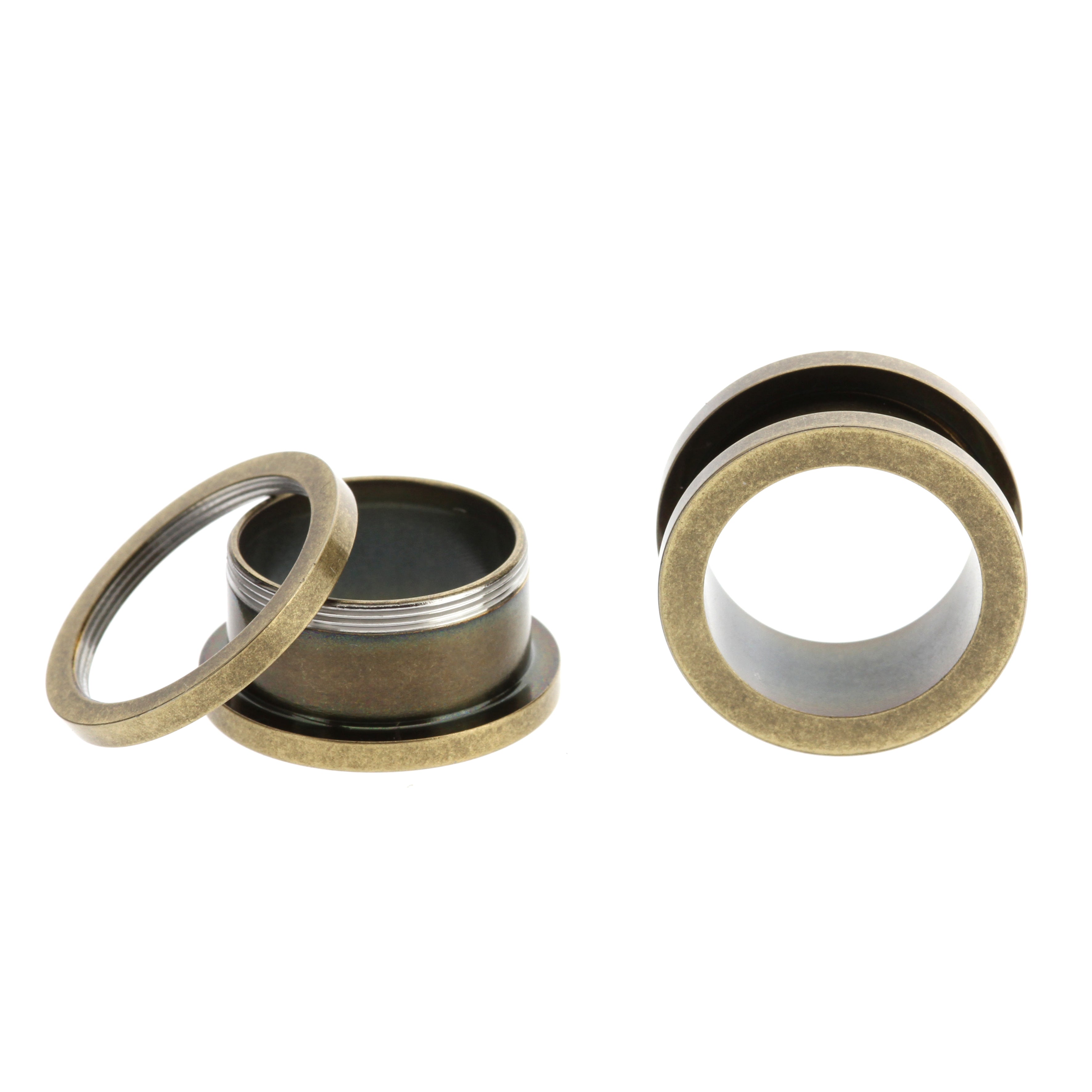 Surgical Steel Antique Style Tunnel Gold