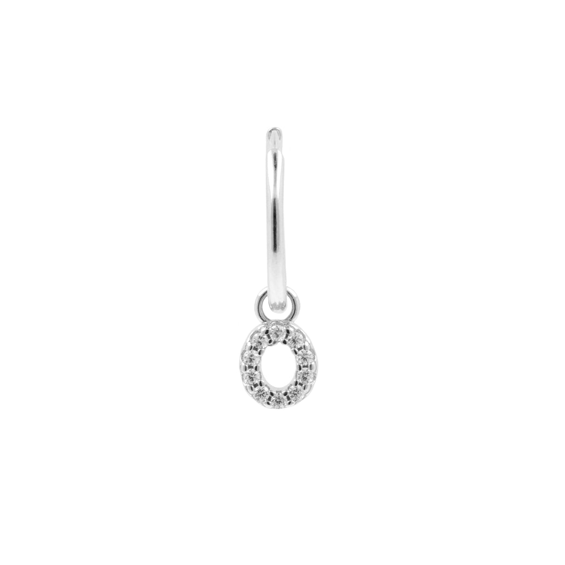 925 Silver Alphabet Letter Earring - O  Silver