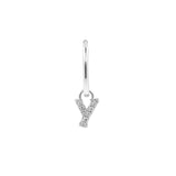 925 Silver Alphabet Letter Earring - Y Silver