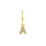 925 Silver Alphabet Letter Earring - A Gold