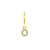925 Silver Alphabet Letter Earring - O  Gold