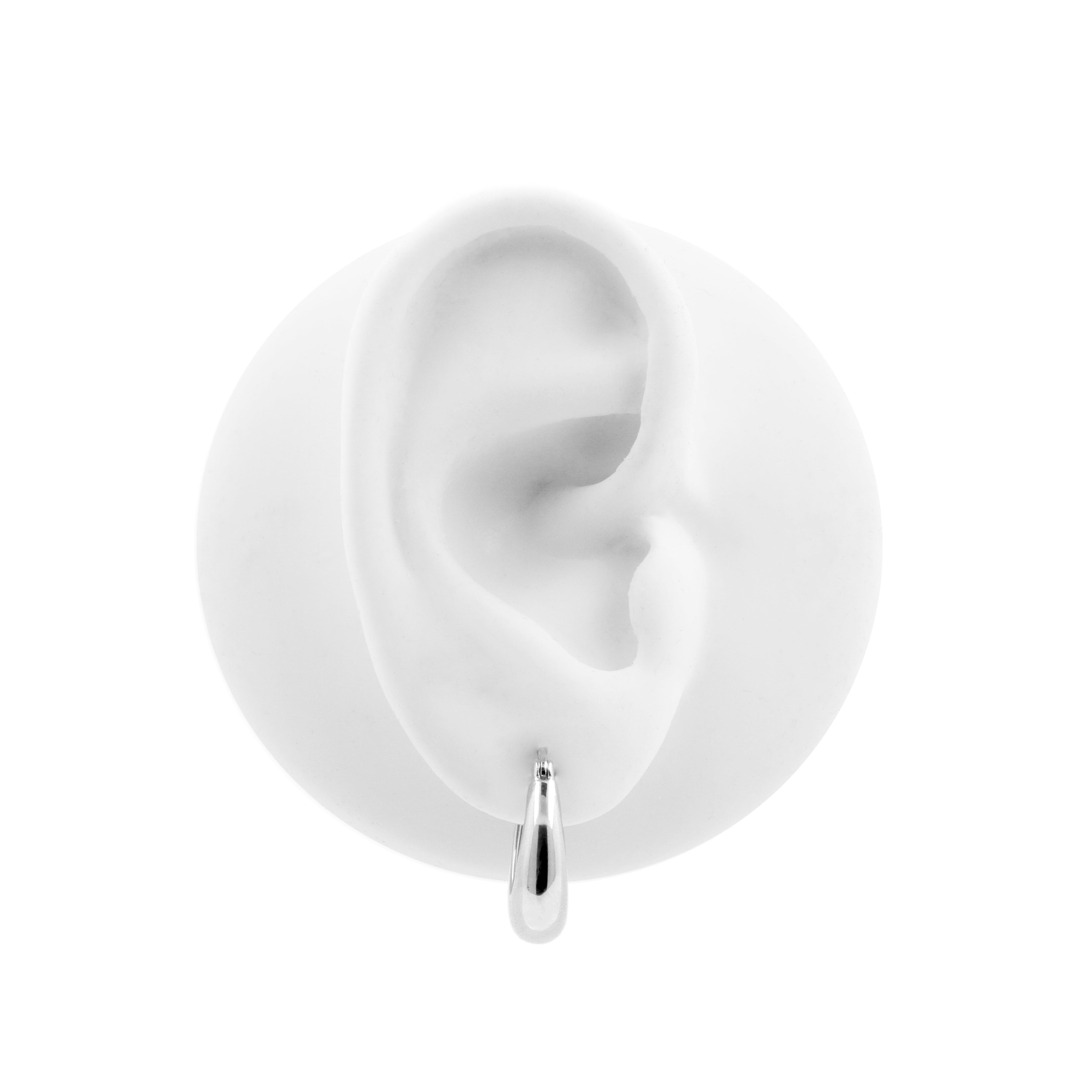 925 Silver Ear Hoops - Smooth Crescent Silver