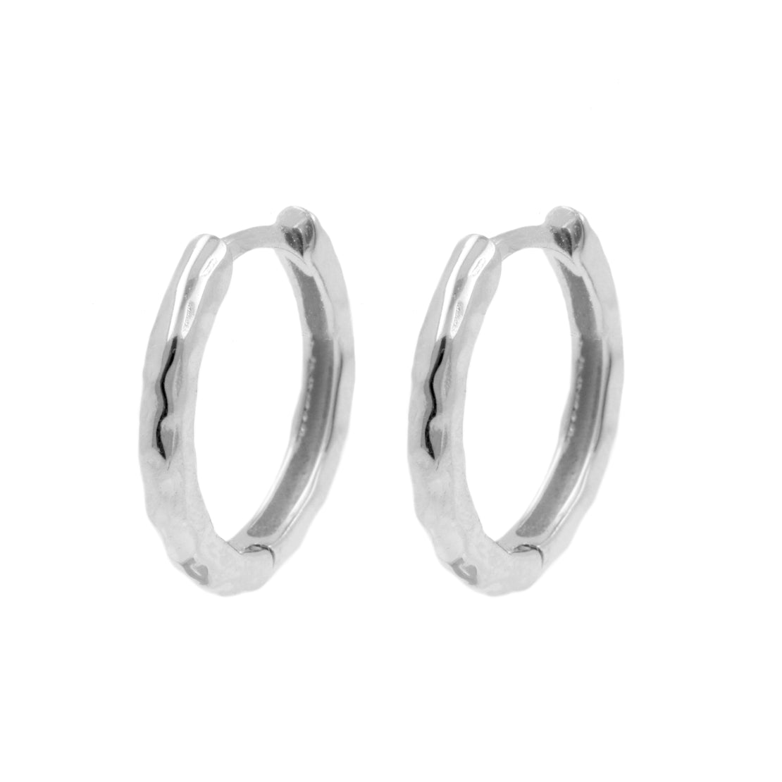 925 Silver Ear Hoops - Organic Ring - Silver