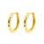 925 Silver Ear Hoops - Organic Ring - Gold