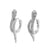 925 Silver Ear Hoops - Zirconia Snake - Silver