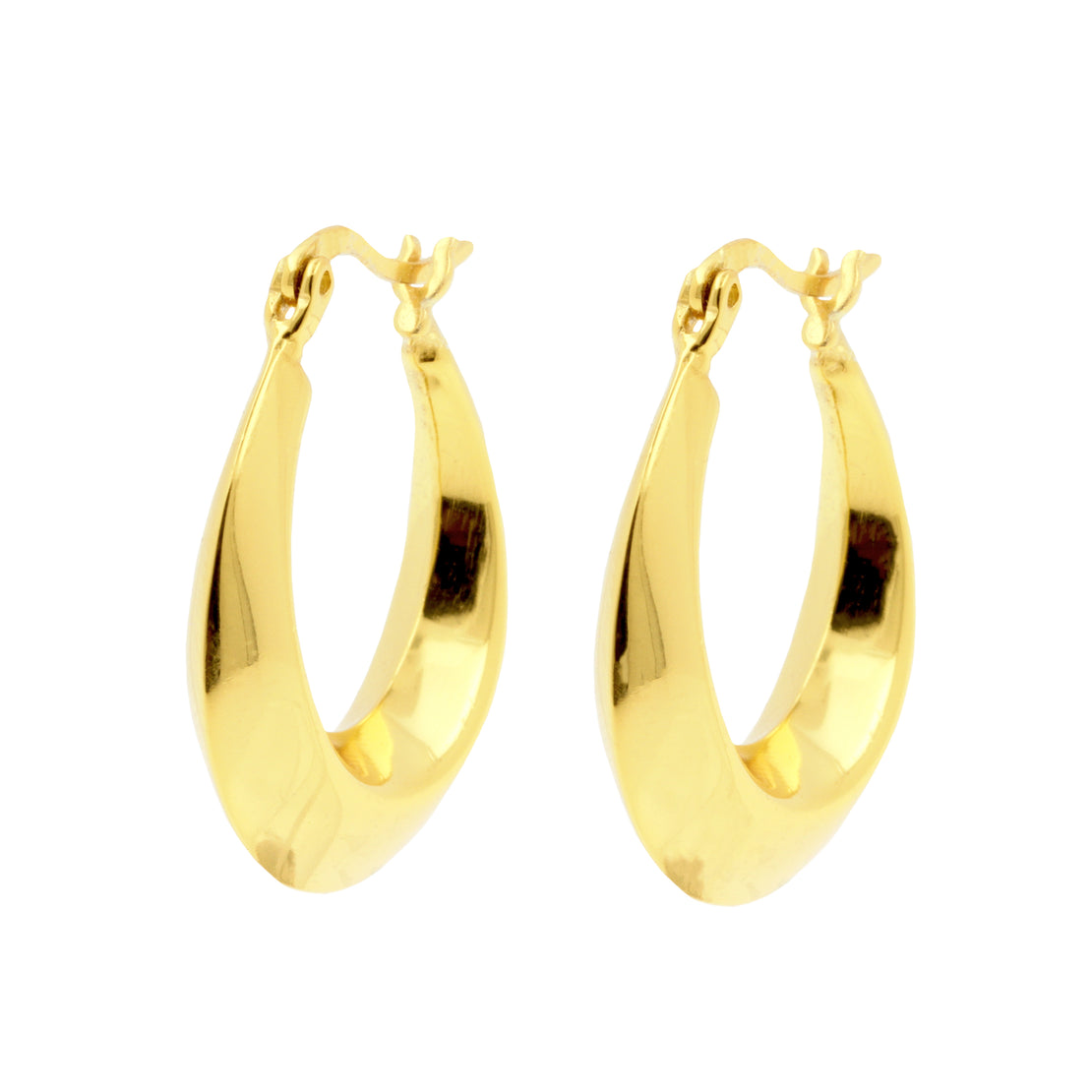 925 Silver Ear Hoops - Bangle - Gold