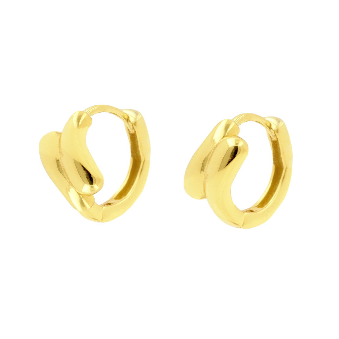 925 Silver Ear Hoops - Twist - Gold
