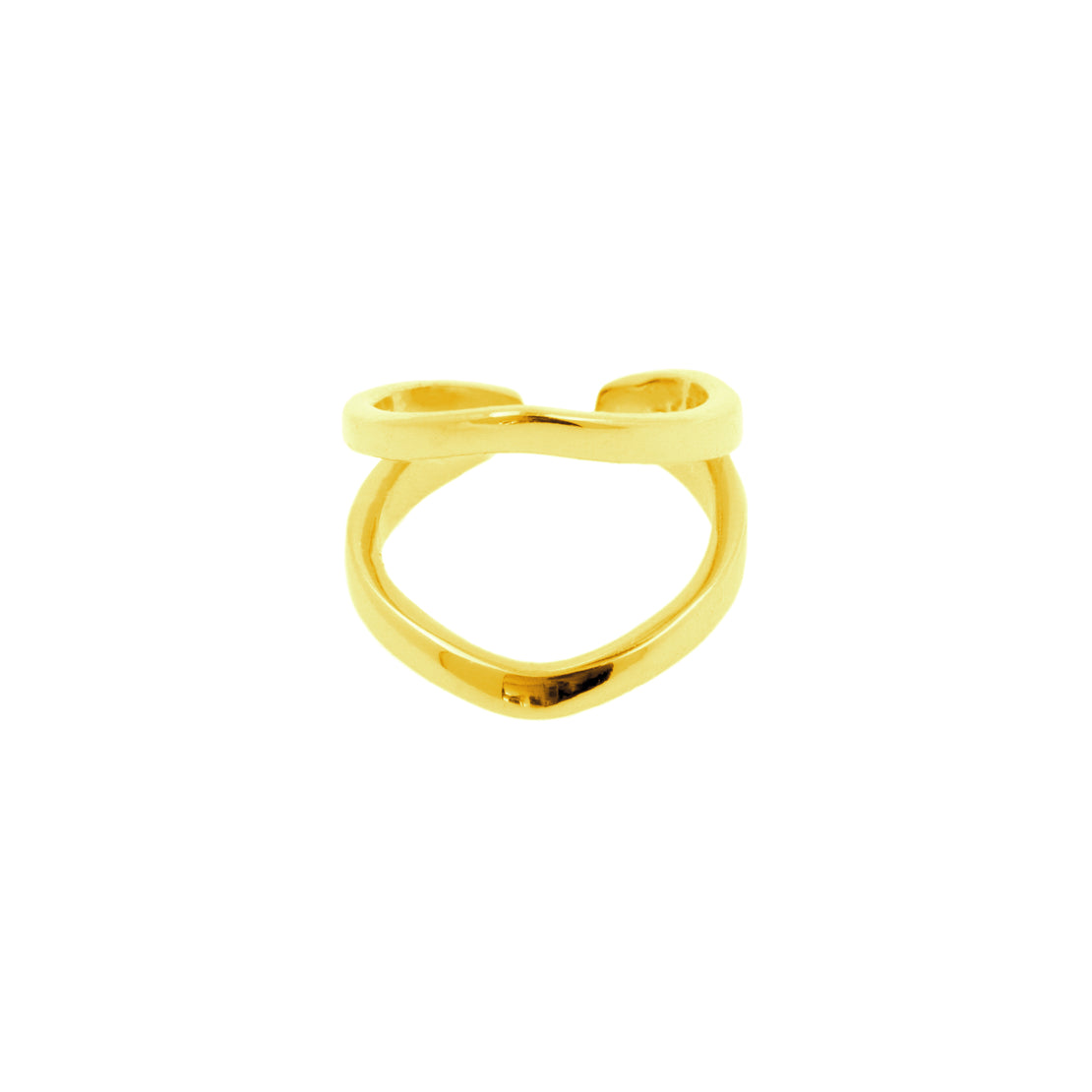 925 Silver Ear Cuff - Double Ellipse - Gold