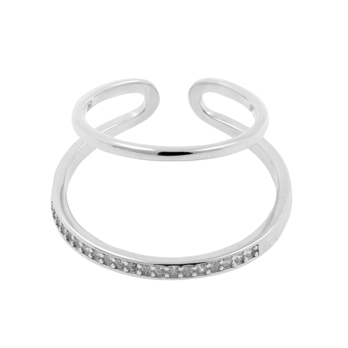 925 Silver Ear Cuff - Zirconia Loop - Silver