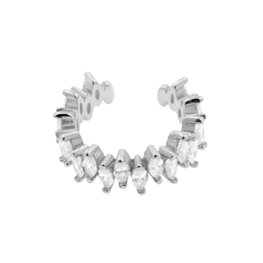 925 Silver Ear Cuff - Zirconia Rays - Silver