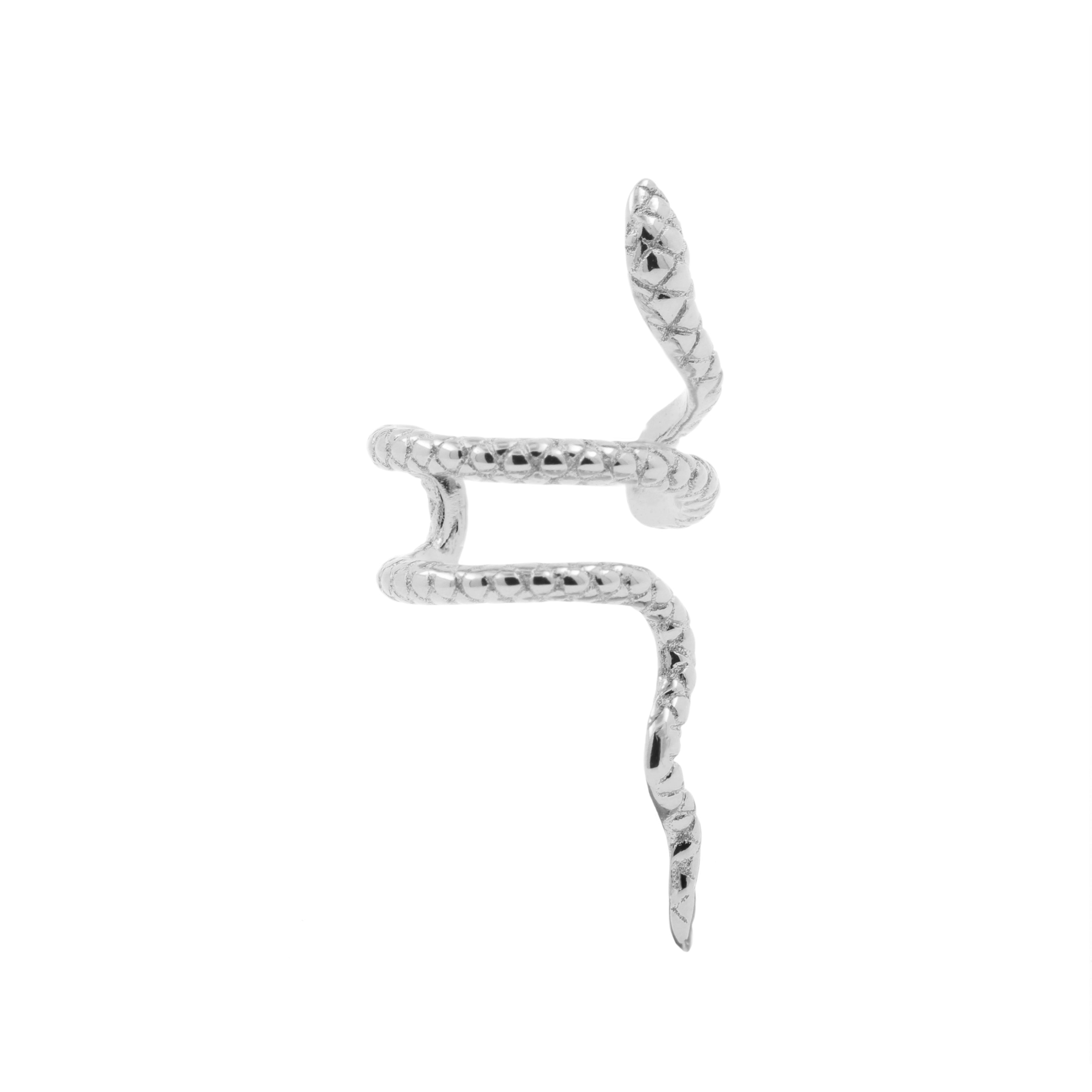925 Silver Ear Cuff Snake - Right Silver