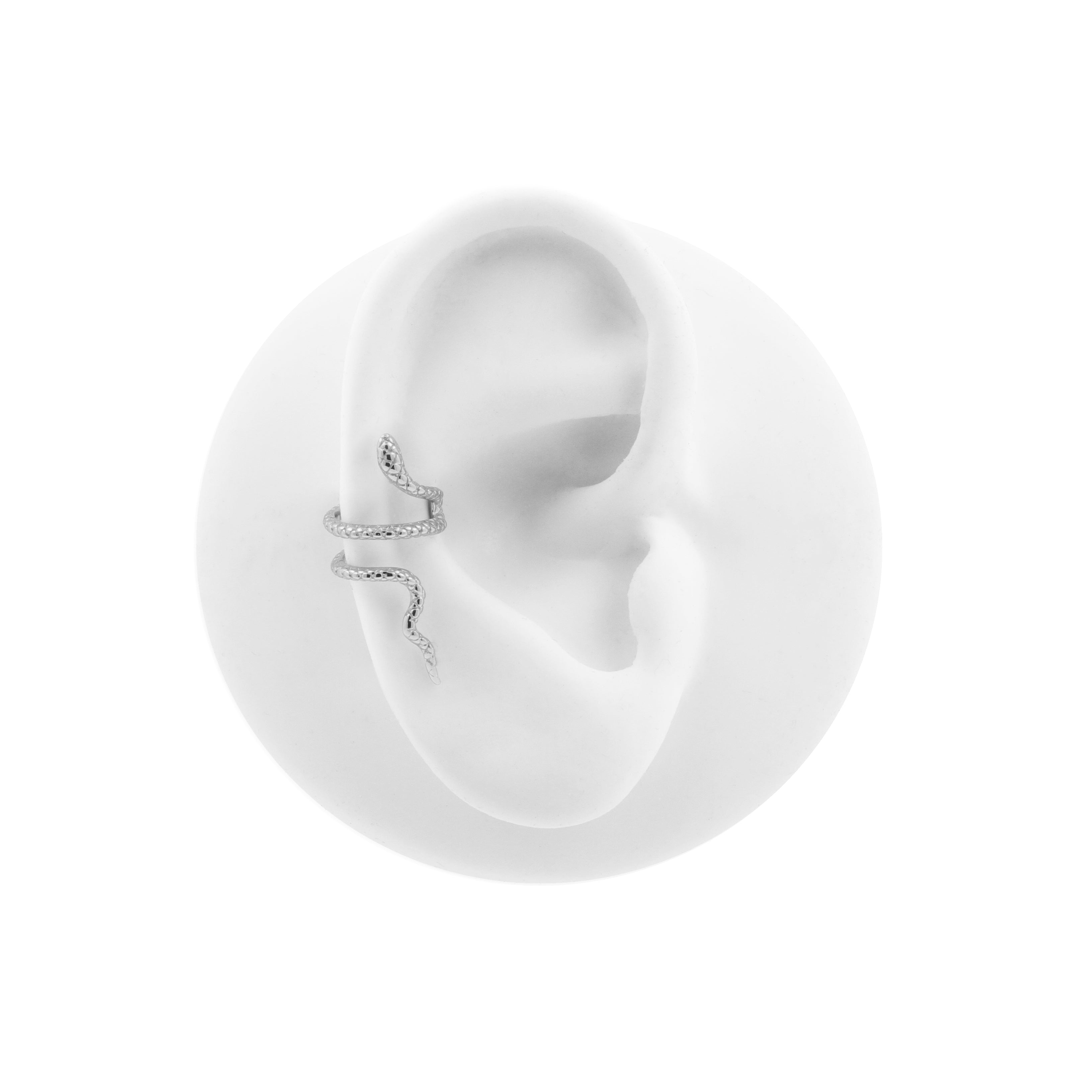925 Silver Ear Cuff Snake - Right Silver