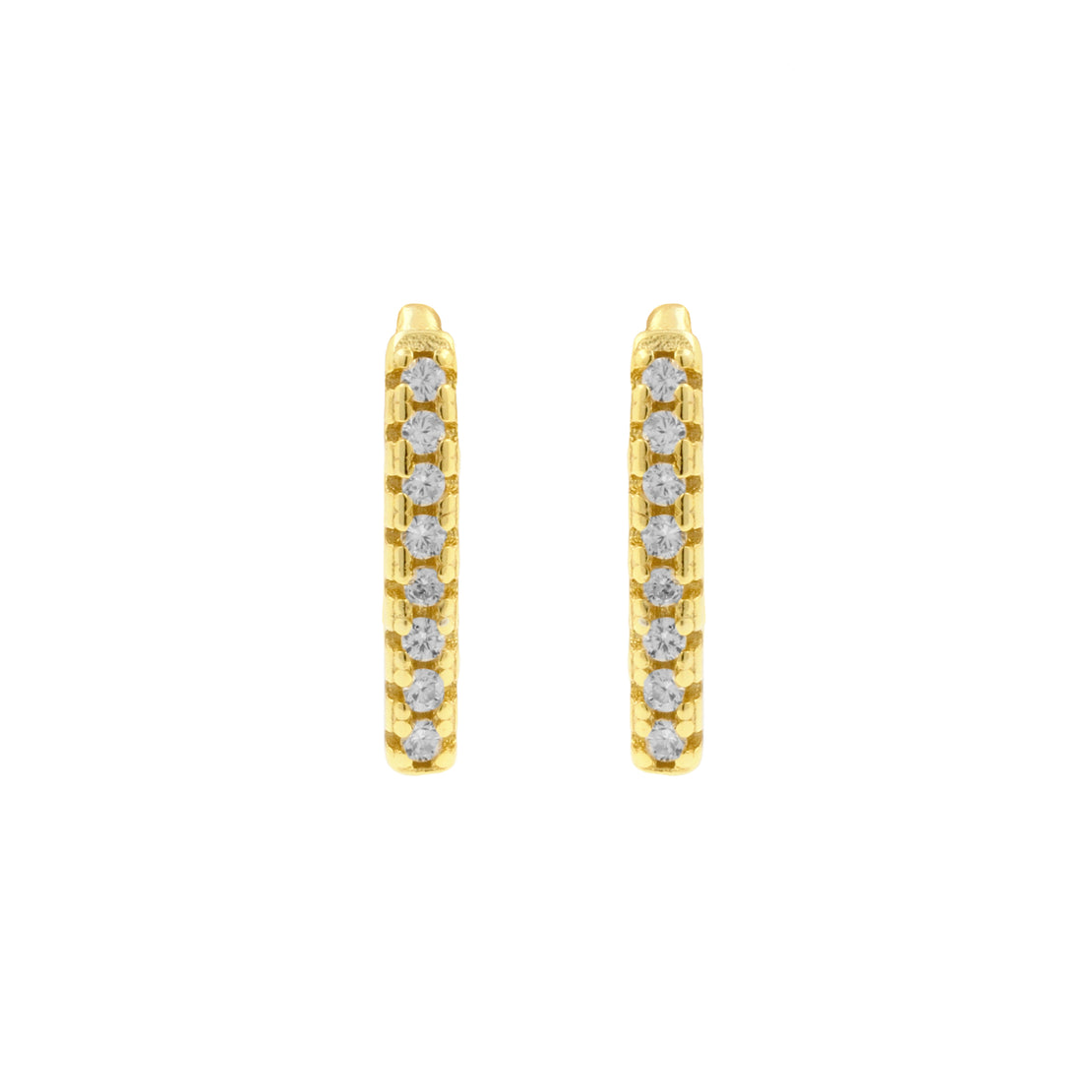 925 Silver Ear Hangers - Stacked Zirconia Gold