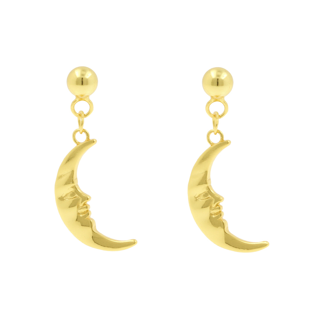 925 Silver Earstud Hangers - Moon Gold