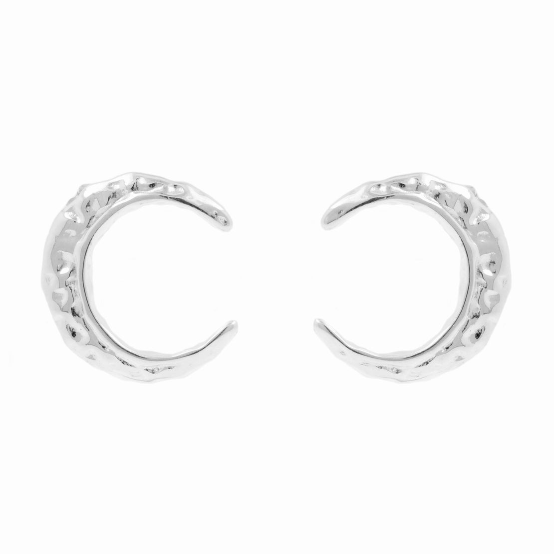 925 Silver Earstuds - Moon Silver