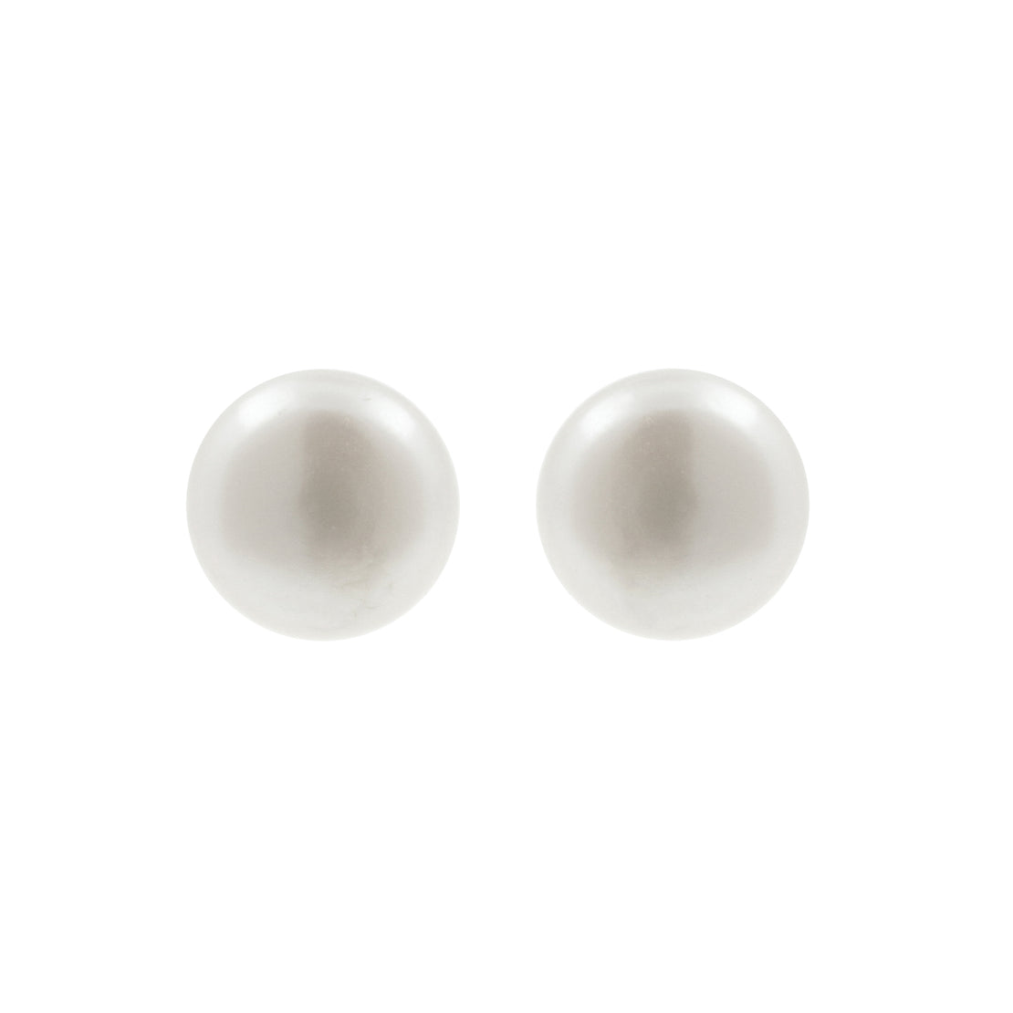 925 Silver Earstuds - Pearl Disc Silver