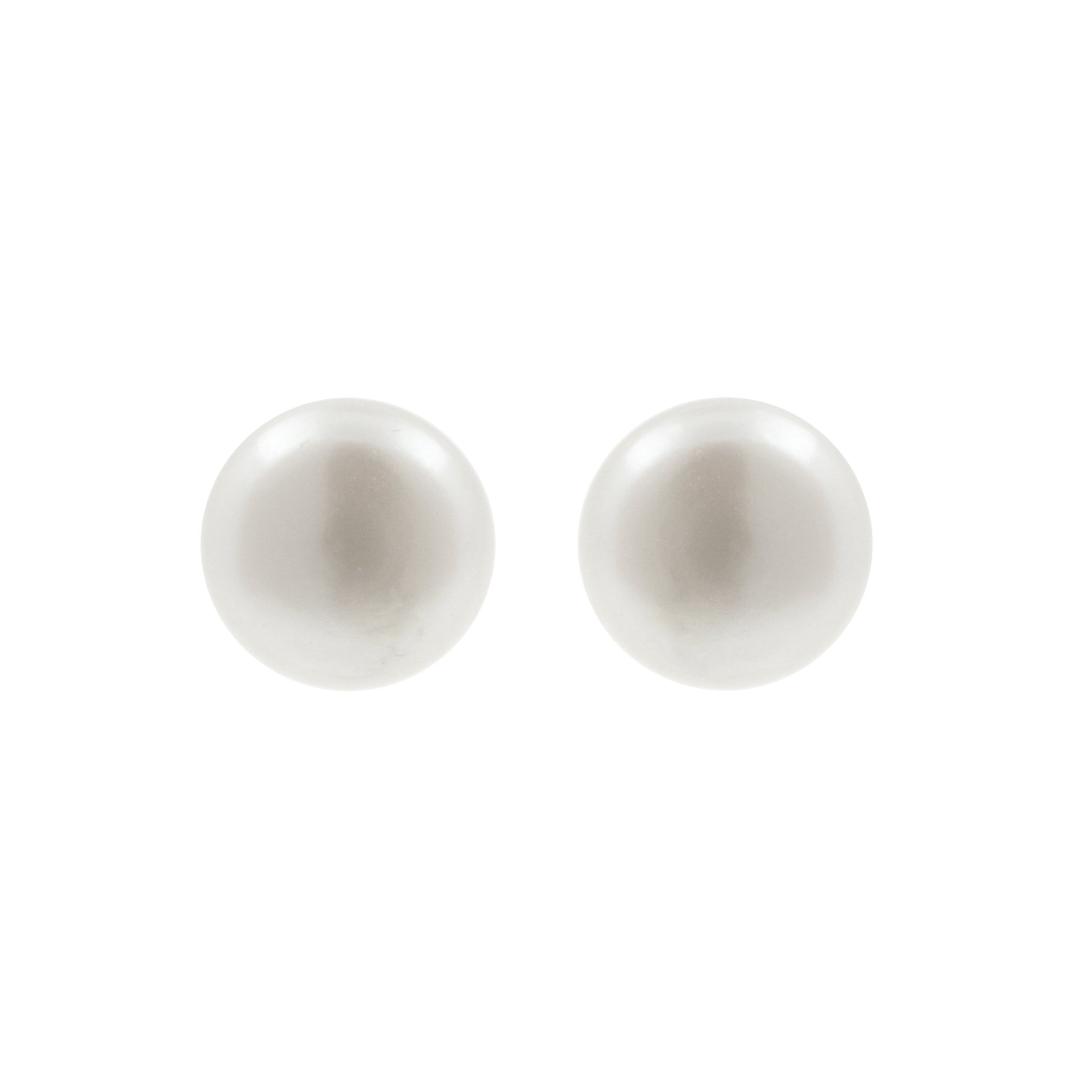 925 Silver Earstuds - Pearl Disc Silver