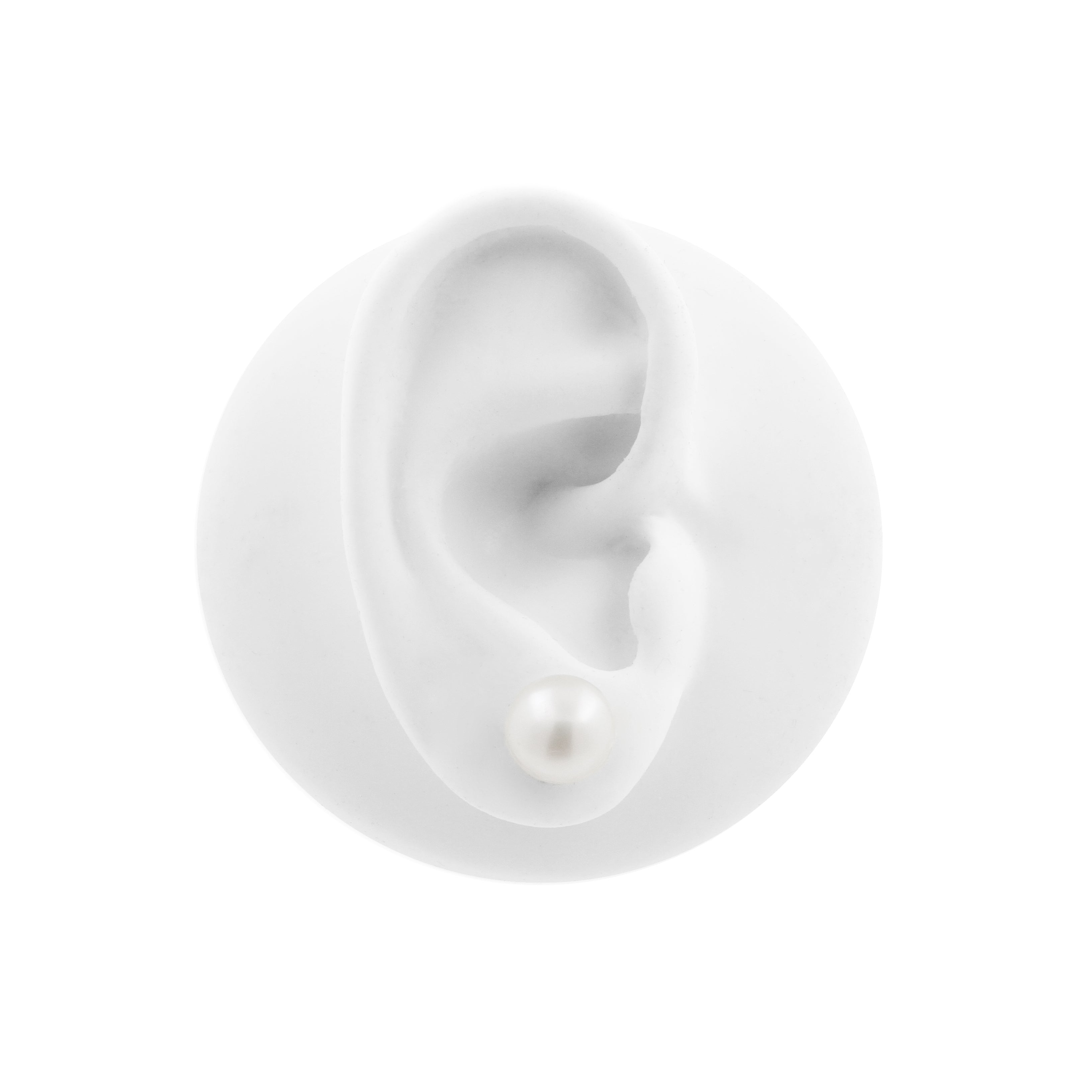 925 Silver Earstuds - Pearl Disc Silver