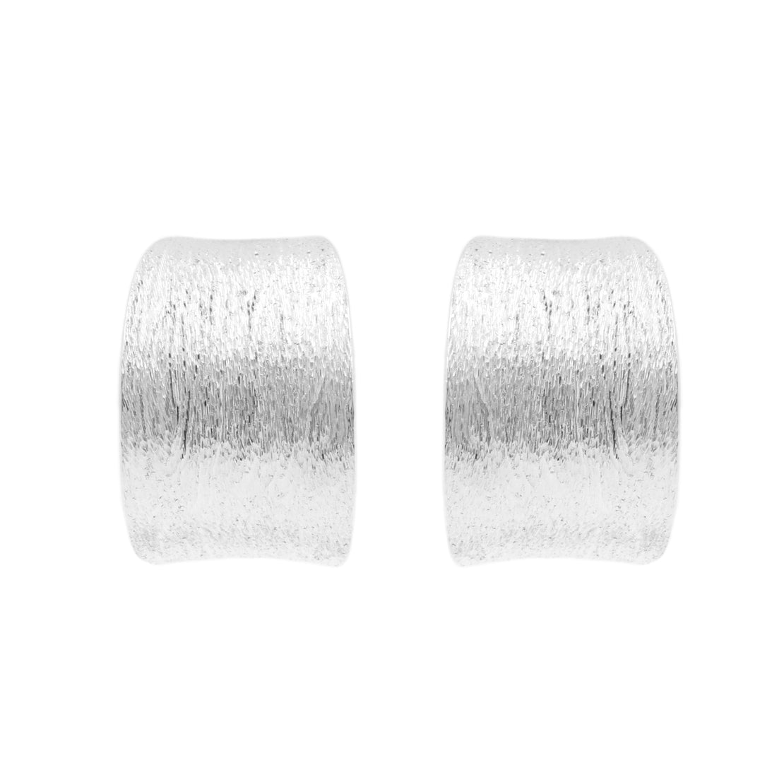 925 Silver Earrings - Bangle Matte - Silver