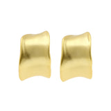 925 Silver Ear Studs - Bangle Matte Organic - Gold