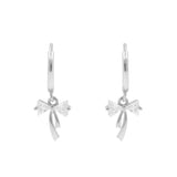 925 Silver 925 Silver Ear Hoops - Bow Ties Silver