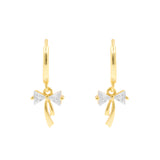 925 Silver 925 Silver Ear Hoops - Bow Ties Gold