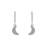 925 Silver 925 Silver Ear Hoops - Moon Silver