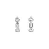 925 Silver 925 Silver Ear Hoops - Zirconia Chain Silver