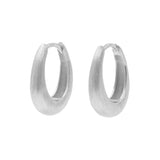 925 Silver 925 Silver Ear Hoops - Ellips Matte Silver