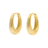 925 Silver 925 Silver Ear Hoops - Ellips Matte Gold