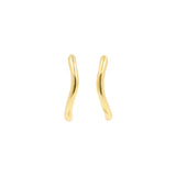 925 Silver 925 Silver Ear Hoops - Wave Gold