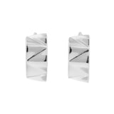 925 Silver 925 Silver Ear Hoops - Pyramid Bangle Silver