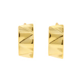 925 Silver 925 Silver Ear Hoops - Pyramid Bangle Gold