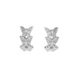 925 Silver 925 Silver Ear Hoops - Butterflies Silver