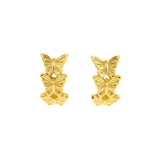 925 Silver 925 Silver Ear Hoops - Butterflies Gold