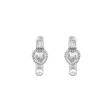 925 Silver 925 Silver Ear Hoops - Zirconia Heart Silver
