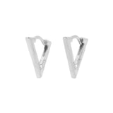 925 Silver 925 Silver Ear Hoops - Triangle Silver