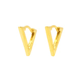 925 Silver 925 Silver Ear Hoops - Triangle Gold