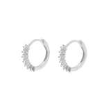 925 Silver 925 Silver Ear Hoops - Round Zirconias Silver