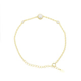925 Silver Bracelet With Pearl and Zirconia Gold